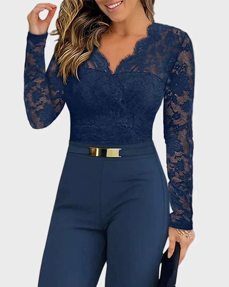 Julienne -Μακρυμάνικη Ολόσωμη Φόρμα με Φερμουάρ στην Πλάτη